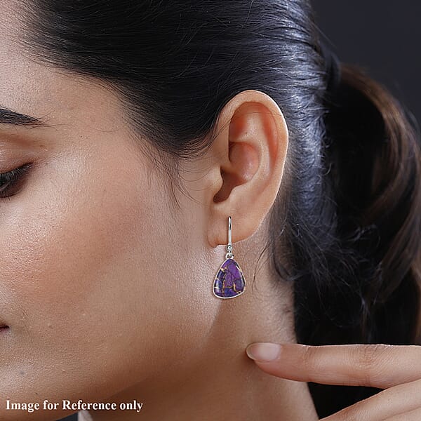 Santa Fe Style Mojave Purple 18.00 Ctw Earrings In Sterling Silver Silver Solitaire Dangle Earrings Silver Jewelry For Women
