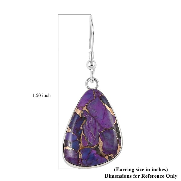 Santa Fe Style Mojave Purple 18.00 Ctw Earrings In Sterling Silver Silver Solitaire Dangle Earrings Silver Jewelry For Women