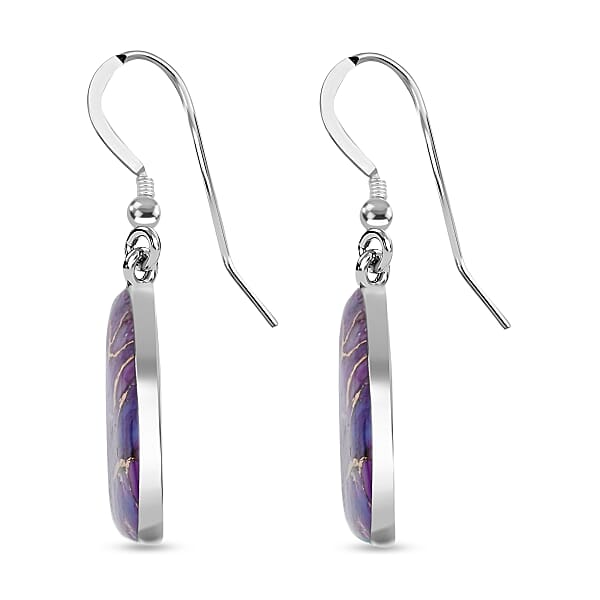 Santa Fe Style Mojave Purple 18.00 Ctw Earrings In Sterling Silver Silver Solitaire Dangle Earrings Silver Jewelry For Women