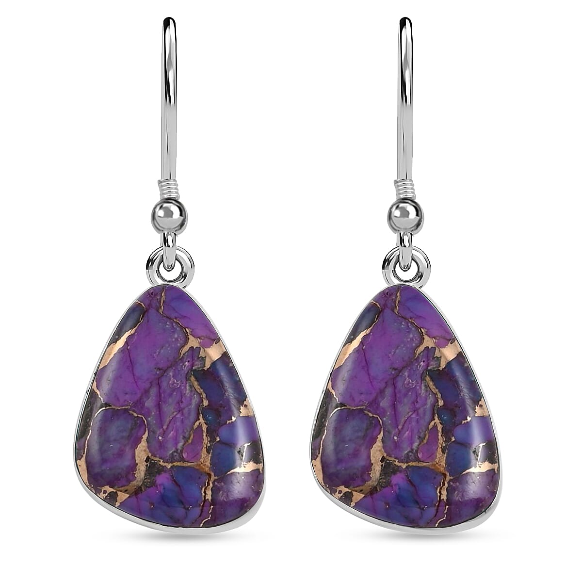 Santa Fe Style Mojave Purple 18.00 ctw Earrings in Sterling Silver Silver Solitaire Dangle Earrings Silver Jewelry For Women