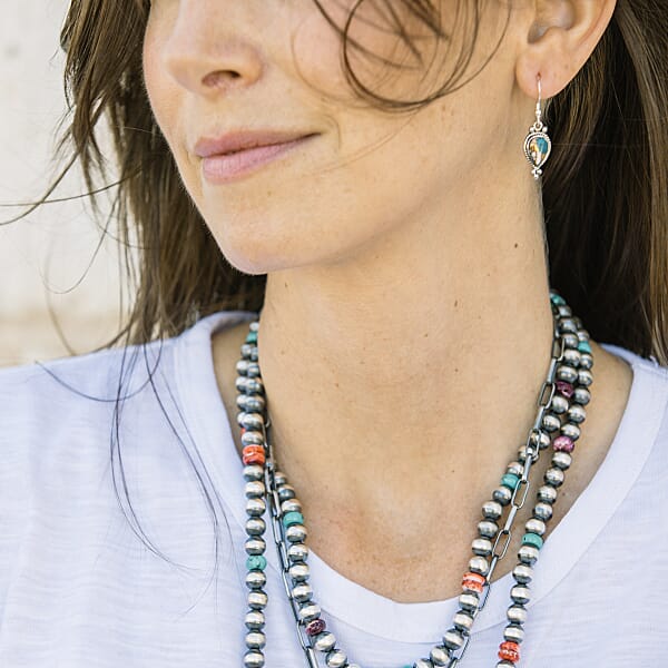 Santa Fe Style Spiny Turquoise 0.50 Ctw Earrings In Sterling Silver Silver Solitaire Earrings Silver Jewelry For Women