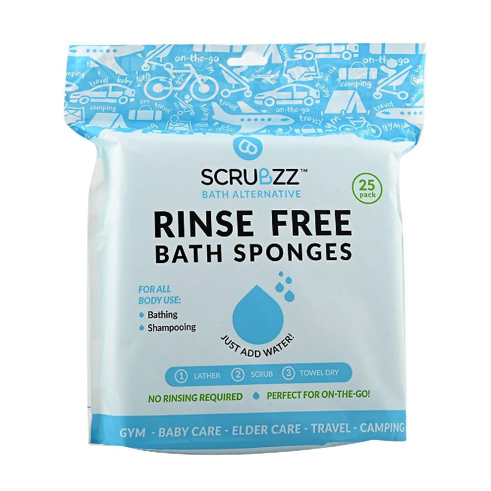 Scrubzz Bath Sponges Regular (25 Packs) Exfoliating Bath Sponges Shower Sponges Body Wash Sponge