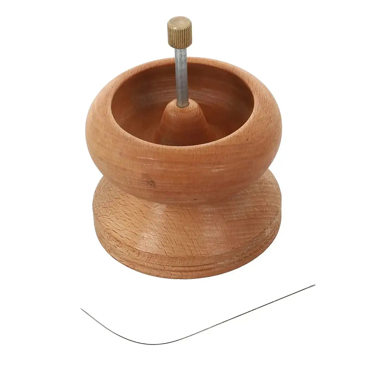 Seed Bead Spinner With Big Eye Beading Needle Wooden Spin And String Beading Spinner Jewellery Making Tool With Curved Needle