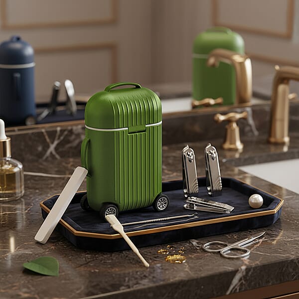 Set Of 2 Compact 8pc Mini Travel Case Nail Kit - Green
