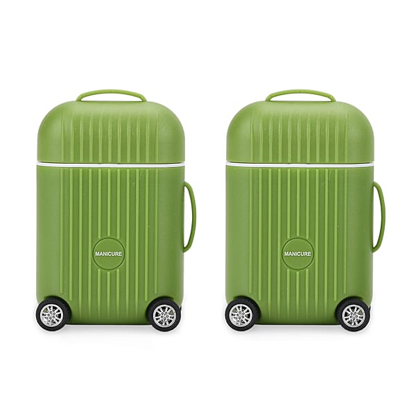 Set Of 2 Compact 8pc Mini Travel Case Nail Kit - Green