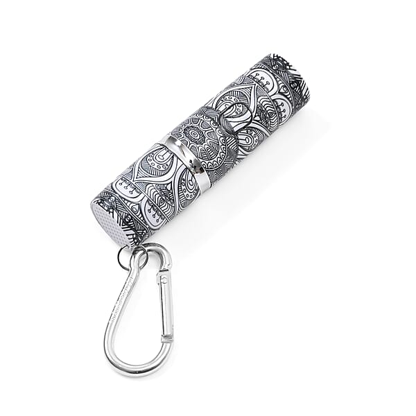 Set Of 2 Solid Oval And Tribal Pattern Lipstick Shape Personal Safety Siren Alarm Key Chain