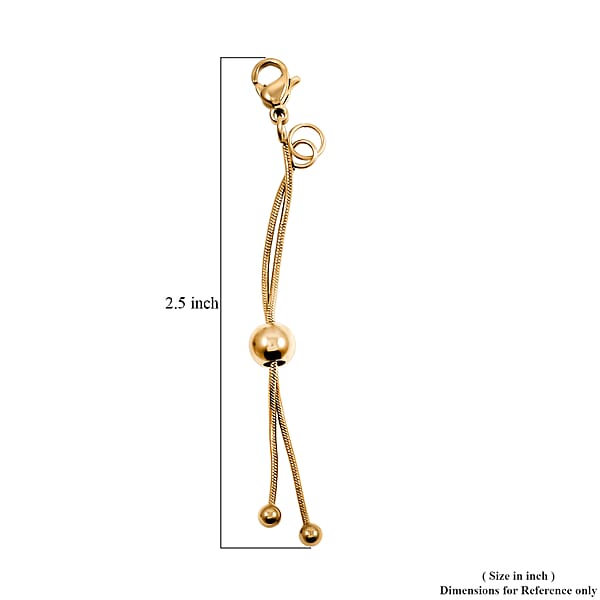Set Of 3 - 9mm Lobster Lock With Each Side 2 Inch Snake Extender Chain 6mm Adjusting Beads In ION Plated YRG And Stainless Steel