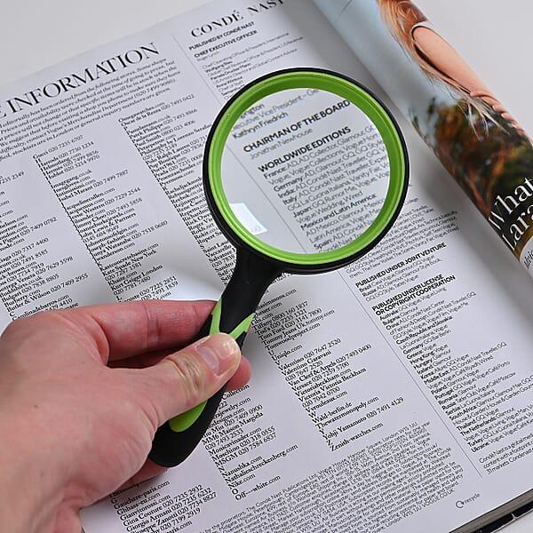 Set Of 3 Green-Handheld Magnifying Glass (60mm/5x 80mm/6x And 90mm/7x)