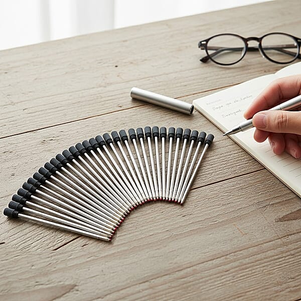 Set Of 30pcs Black Ink Refills Of Crystal Lamp Pen