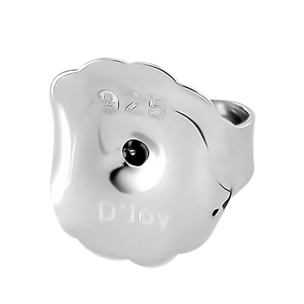 Set Of 4 - Rhodium Over Sterling Silver 9mm Ear Nut 3.20 Grams