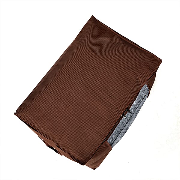 Set Of 5 Brown Non-Woven Fabric Storage Bag With Clear Window