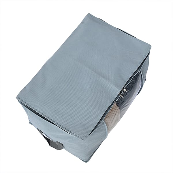 Set Of 5 Dark Grey Non-Woven Fabric Storage Bag With Clear Window