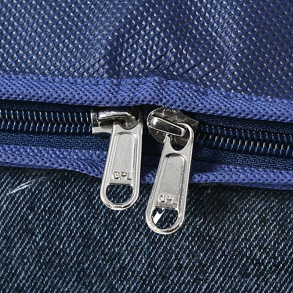 Set Of 5 Dark Navy Non-Woven Fabric Storage Bag With Clear Window