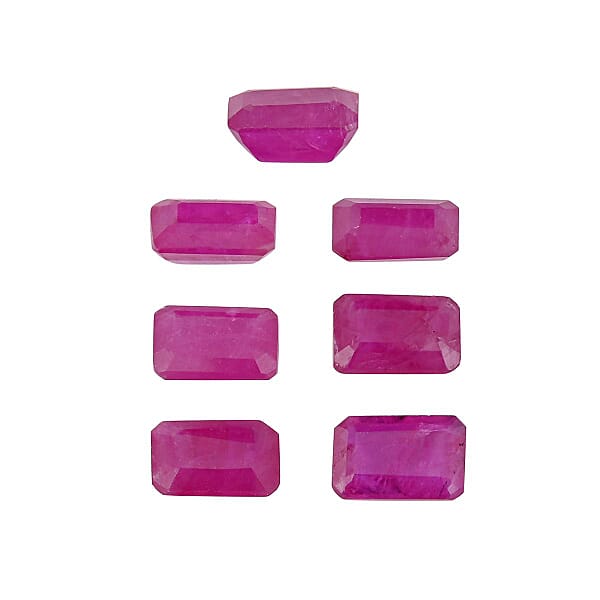 Set Of 7 AAA Montepuez Ruby (Oct 6x4 Mm) 5.00 Ctw