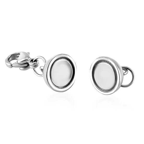 Set Of Three 9mm Magnetic Lock With 9mm Lobster Clasp And 0.6x5mm Ring In ION Palted YG RG And Stainless Steel