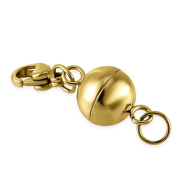 Set Of Three 9mm Magnetic Lock With 9mm Lobster Clasp And 0.6x5mm Ring In ION Palted YG RG And Stainless Steel