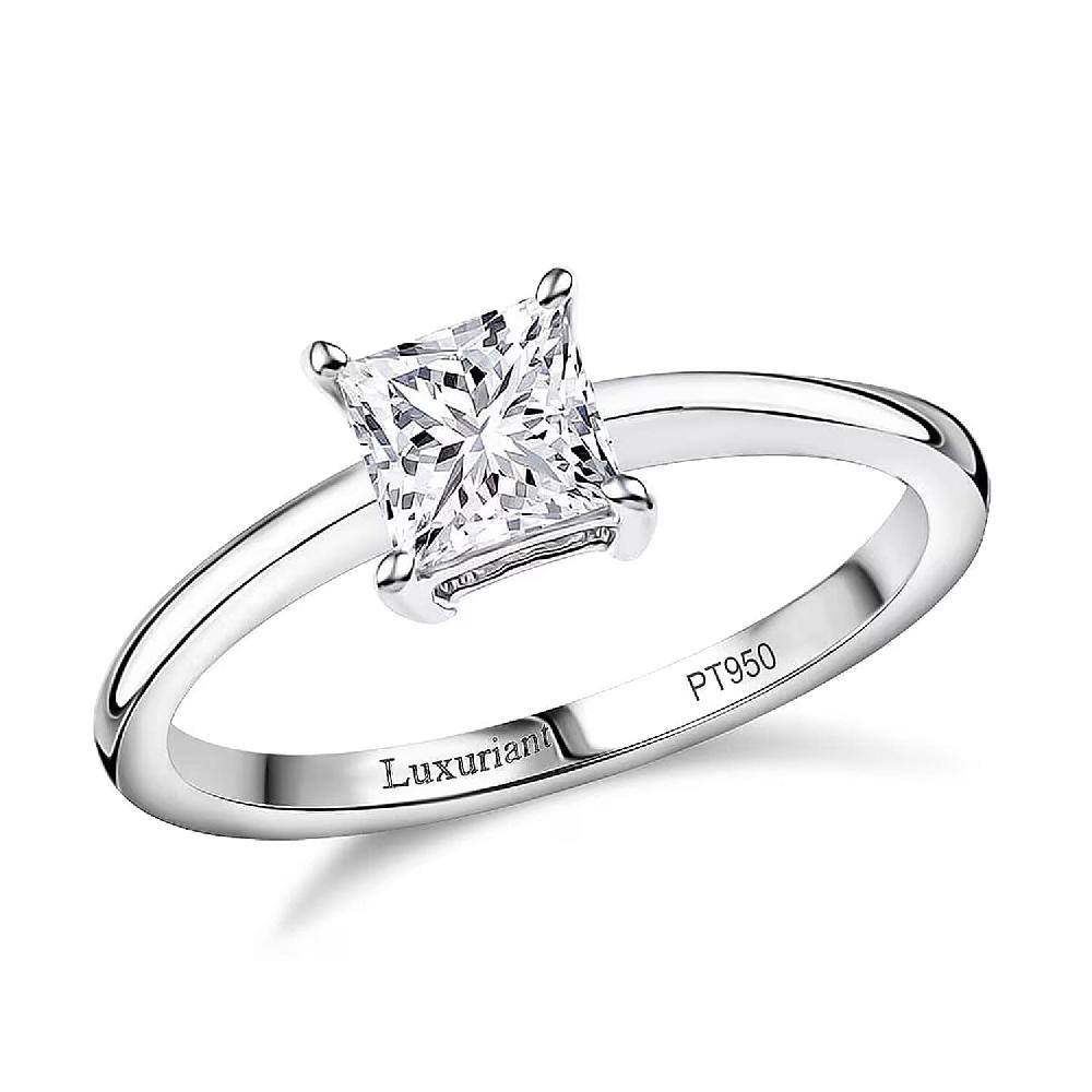 SGL Certified Luxuriant Lab Grown Diamond G-H VS 1.00 Ctw Solitaire Ring In 950 Platinum (Size 6.5)
