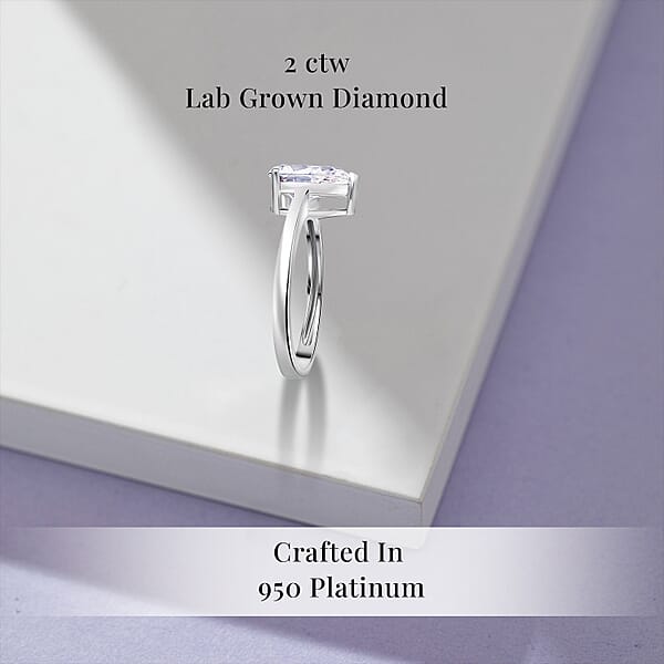 SGL Certified Luxuriant Lab Grown Diamond G-H VS 2.00 Ctw Ring In 950 Platinum 4 Grams