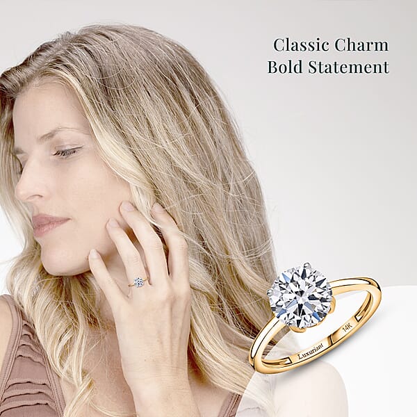 SGL Certified Luxuriant Lab Grown Diamond VS 3.00 Ctw Ring In 14K Yellow Gold