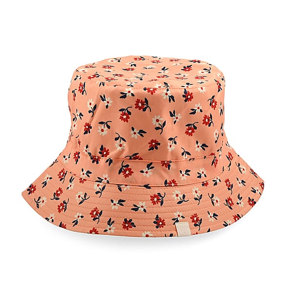 ShedRain Cream And Orange Floral Reversible Bucket Hat