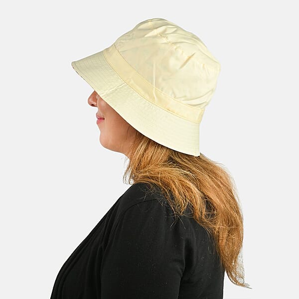 ShedRain Cream And Orange Floral Reversible Bucket Hat
