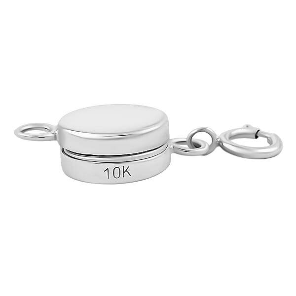 10K White Gold Magnetic Charm Lock (1.7 G)
