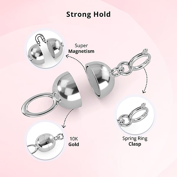 10K White Solid Gold Magnetic Lock