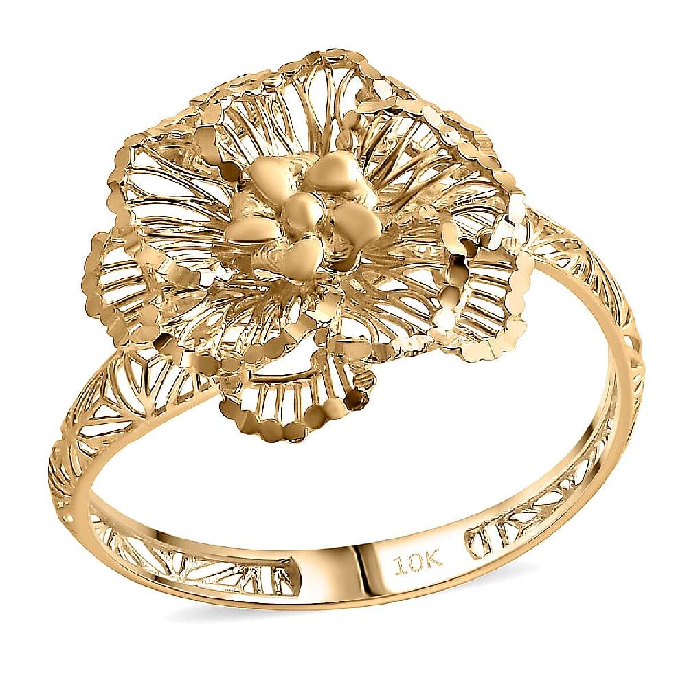 10K Yellow Gold Floral Ring 1.60 Grams