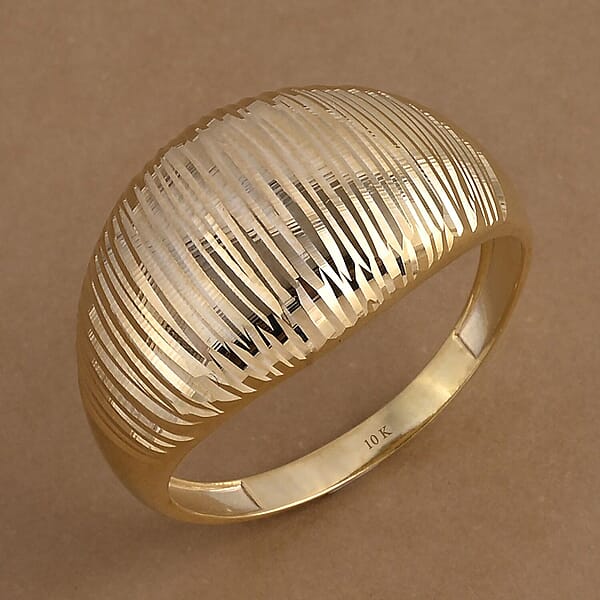 10K Yellow Gold Sunbeam Dome Ring 2 Grams