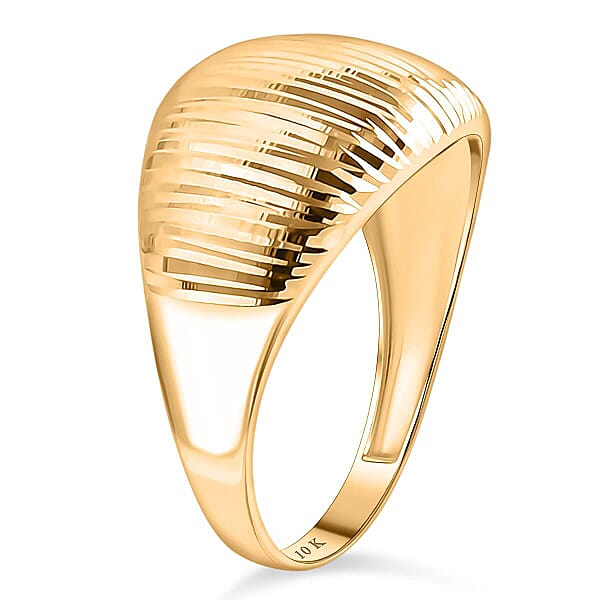 10K Yellow Gold Sunbeam Dome Ring 2 Grams