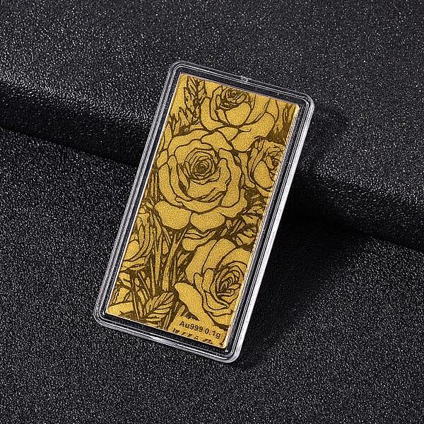 24K Gold Rose Flower Emboss Sheet 100mg