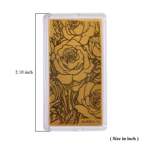 24K Gold Rose Flower Emboss Sheet 100mg