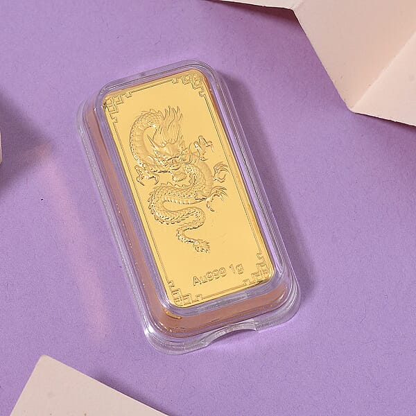24K Golden Asian Dragon Emboss Sheet 1g
