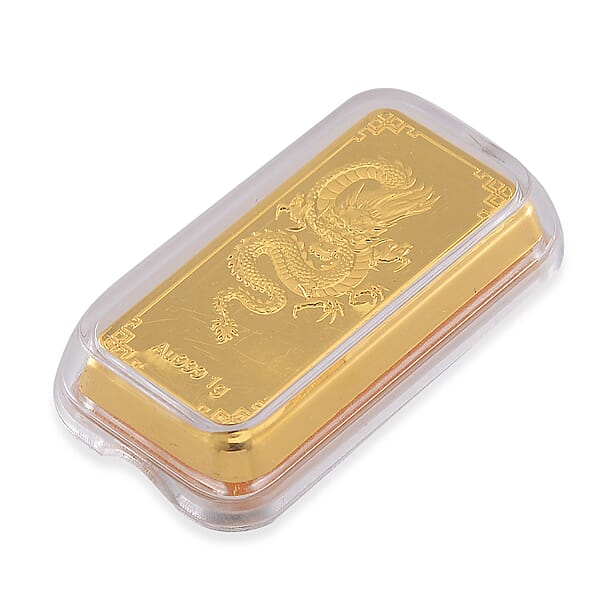 24K Golden Asian Dragon Emboss Sheet 1g