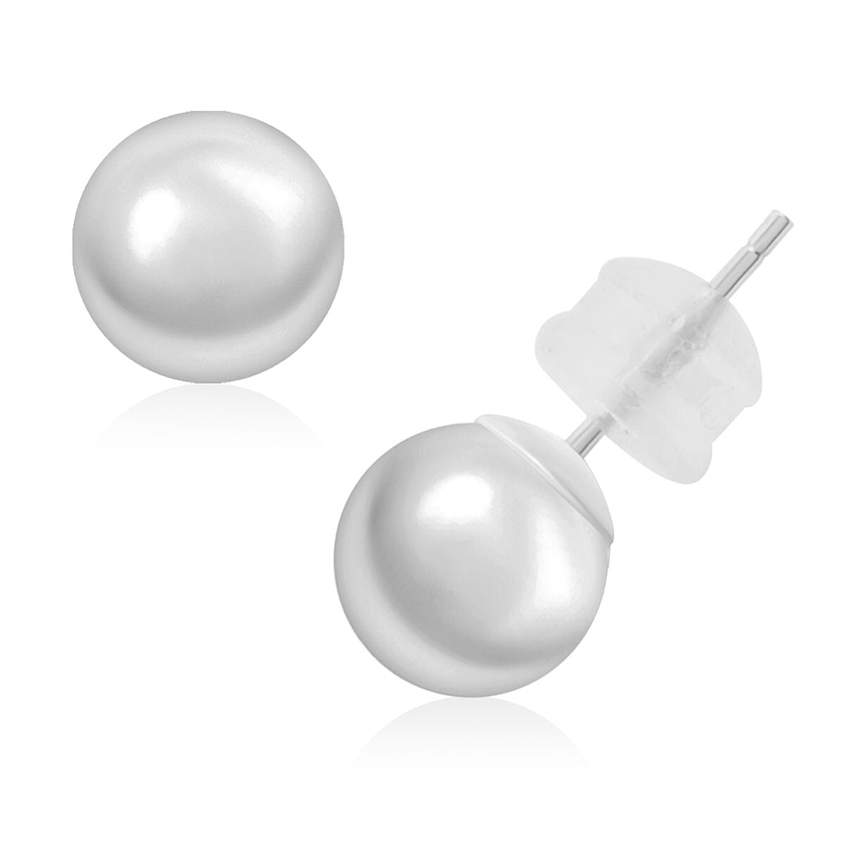 7mm Ball Stud Earrings in 14K White Gold
