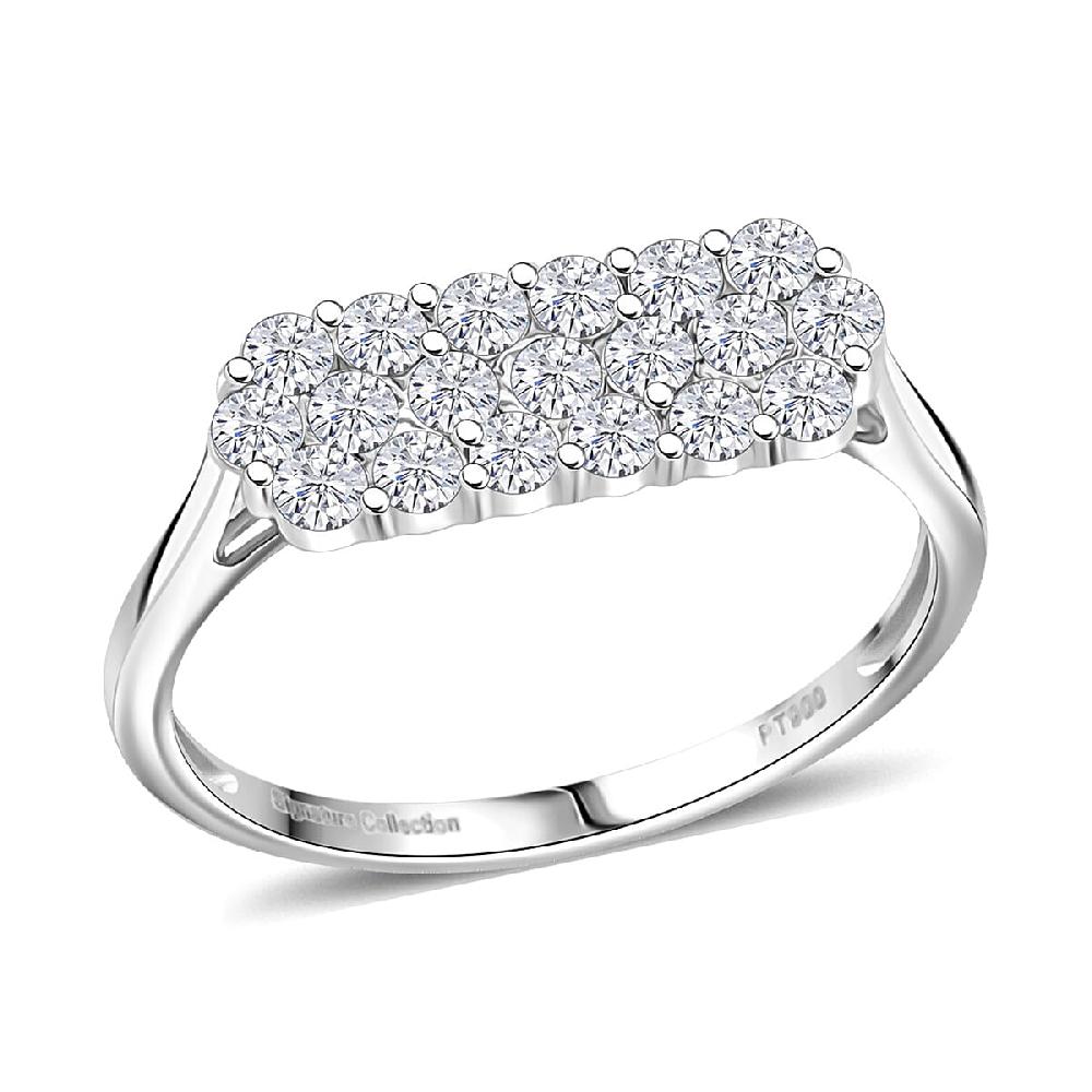 900 Platinum Diamond (G-H SI) Ring 1.05 ctw