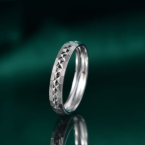 950 Platinum Diamond-cut Band Ring (3.30 G)