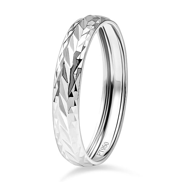 950 Platinum Diamond-Cut Band Ring 3 Grams