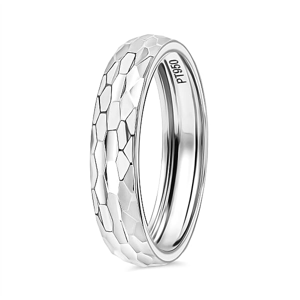 950 Platinum Diamond-Cut Band Ring (4 Grams)
