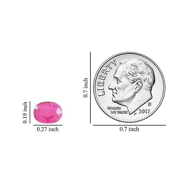 AAA Montepuez Ruby (Ovl 7x5 Mm) 1.00 Ctw
