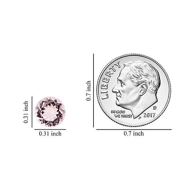 AAA Pink Morganite (Rnd 8 Mm) 1.50 Ctw