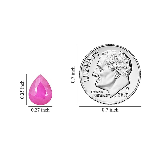AAA Ruby (Pear 9x7 Mm) 1.50 Ctw