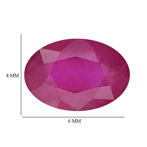 AAA Ruby Set Of 2 (Ovl 6x4 Mm) 1.00 Ctw