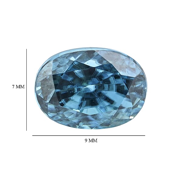 AAAA Blue Zircon (Oval 9x7 Mm) 2.70 Ctw