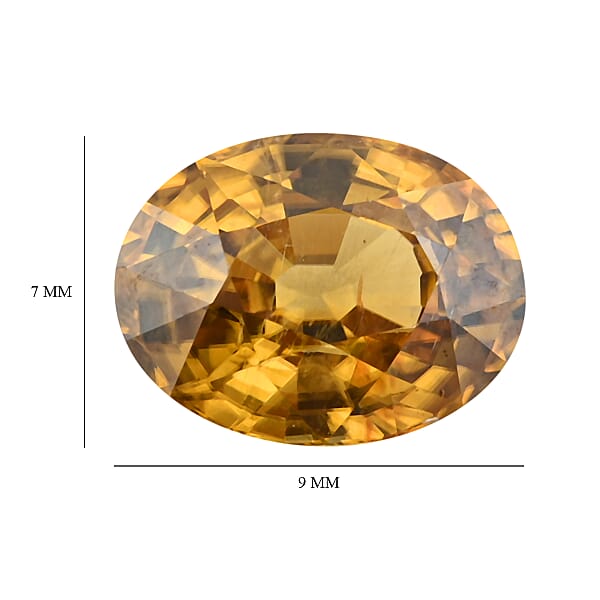 AAAA Golden Zircon (Oval 9x7 Mm) 2.50 Ctw