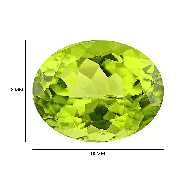 AAAA Kashmir Peridot (Ovl 10x8 Mm) 2.50 Ctw