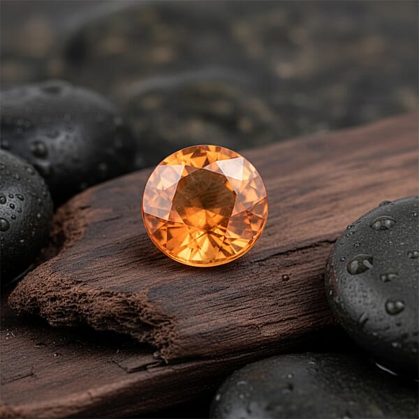 AAAA Sunset Sapphire (Rnd 5 Mm) 0.60 Ctw