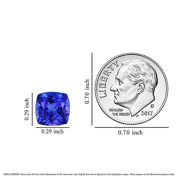 AAAA Tanzanite (Cush 7.5x7.5 Mm) 1.60 Ctw