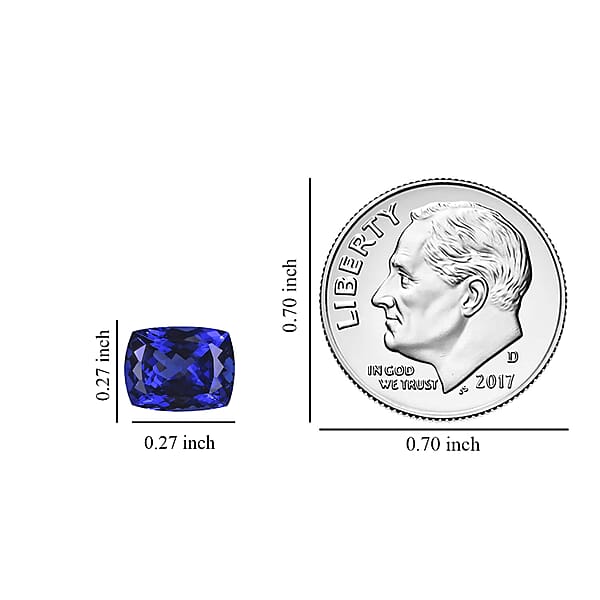 AAAA Tanzanite (Cush 7x7 Mm) 1.60 Ctw