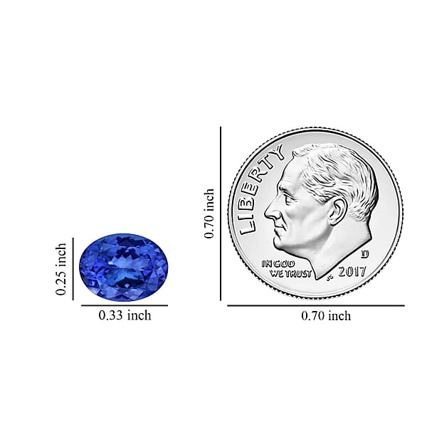 AAAA Tanzanite (Oval 8x6 Mm) 1.20 Ctw